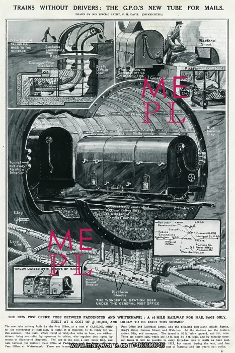 : New Tube Railway for Mail by G H Davis : New Tube Railway for Mail by G H Davis