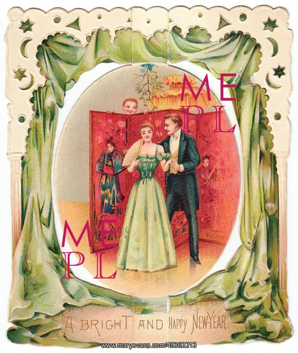 : New Year card in the form of a folding screen : New Year card in the form of a folding screen