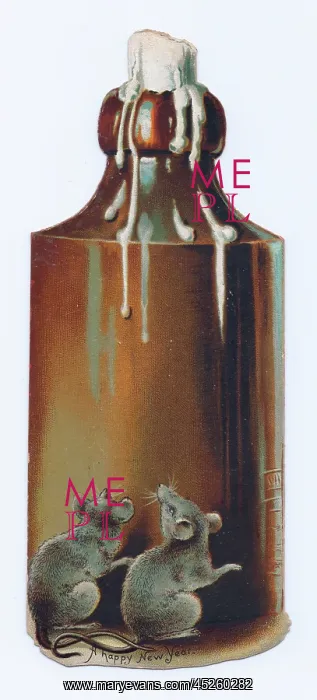 : New Year card in the shape of a candle in a bottle : New Year card in the shape of a candle in a bottle