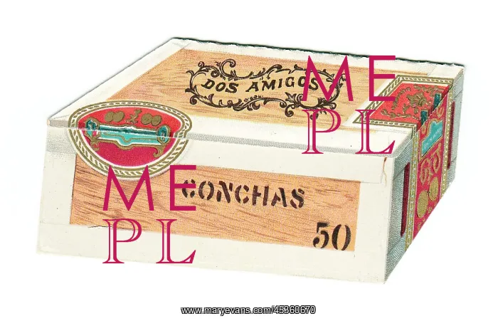 : New Year card in the shape of a cigar box : New Year card in the shape of a cigar box