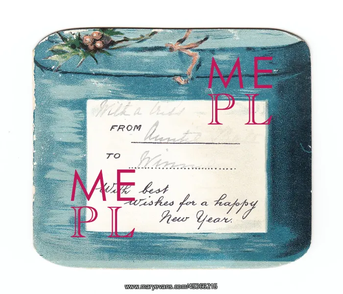 : New Year card in the shape of a gift box : New Year card in the shape of a gift box
