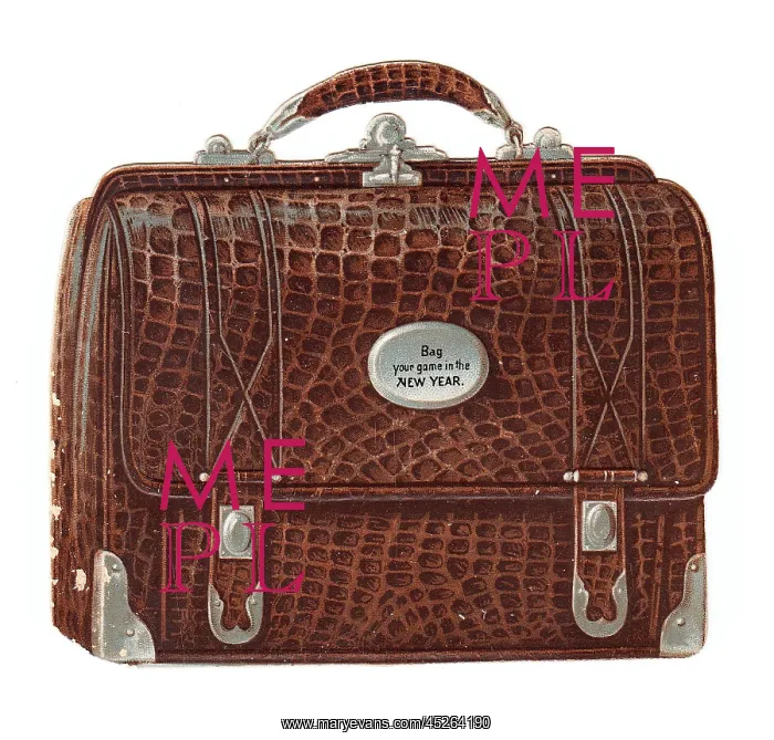: New Year card in the shape of a leather briefcase : New Year card in the shape of a leather briefcase