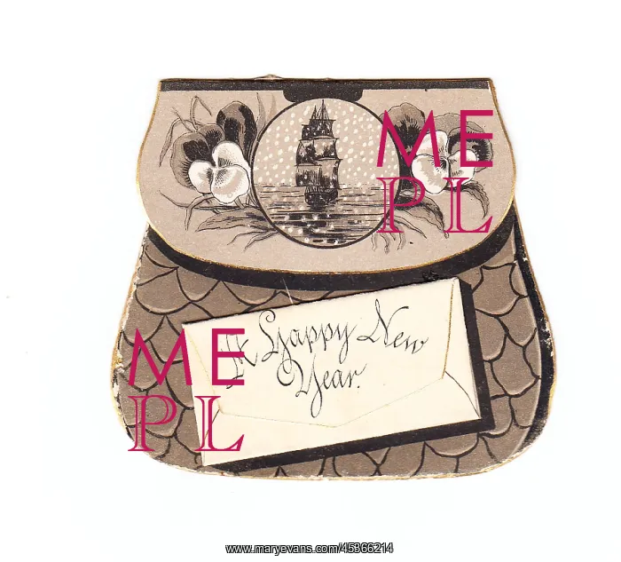  : New Year card in the shape of a purse