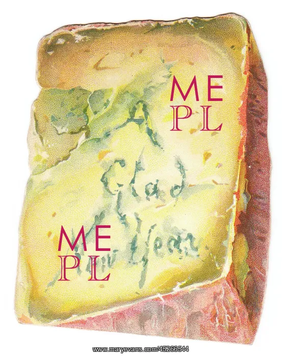  : New Year card in the shape of a wedge of cheese
