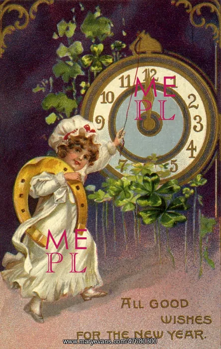  : New Years Girl with Clock