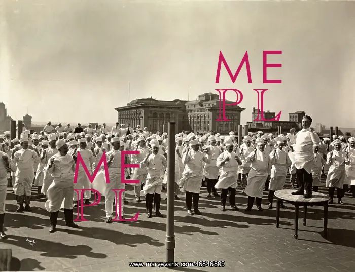 : New York chefs exercising : New York chefs exercising