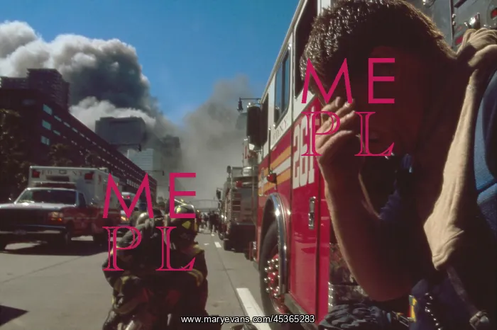 : New York City fire fighter north of the collapsed : New York City fire fighter north of the collapsed