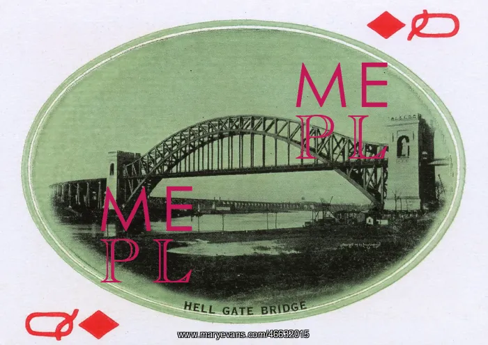 : New York City - Playing card - Hell Gate Bridge : New York City - Playing card - Hell Gate Bridge