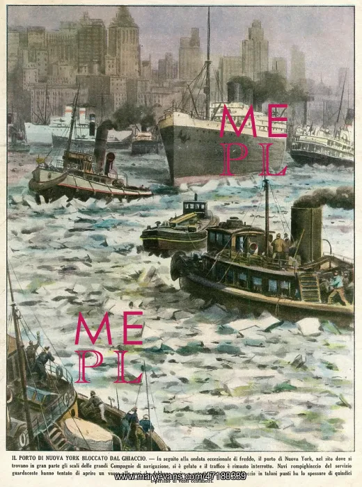 : New York harbour, ice over 1940 : New York harbour, ice over 1940