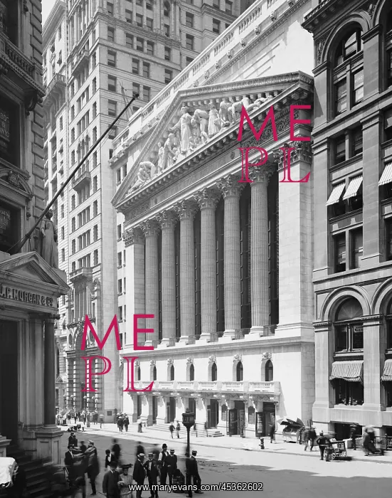 : New York Stock Exchange, on the corner of Wall and : New York Stock Exchange, on the corner of Wall and