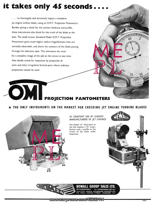 : Newall Projection Pantometers 1952 : Newall Projection Pantometers 1952