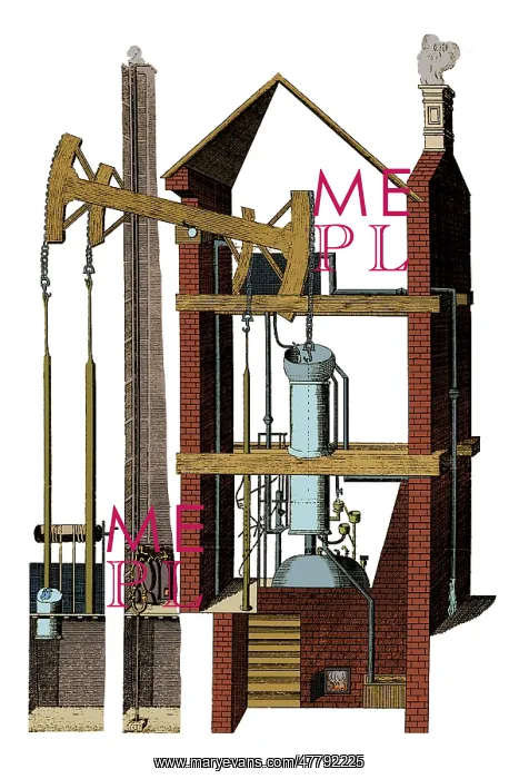 : Newcomen Steam Engine, 1747 : Newcomen Steam Engine, 1747