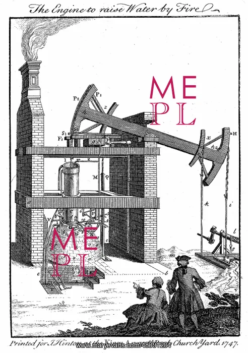 : Newcomen steam engine. From The Universal Magazine : Newcomen steam engine. From The Universal Magazine
