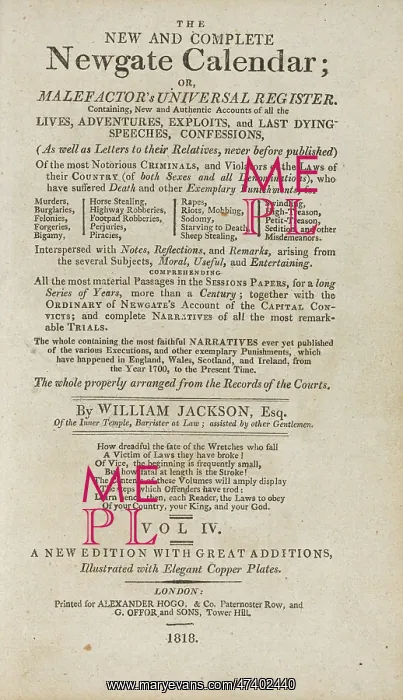  : NEWGATE CALENDAR 1818