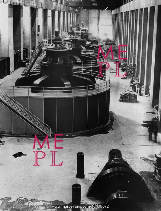 : Newly installed generators of the Hoover Dam, 1937 : Newly installed generators of the Hoover Dam, 1937