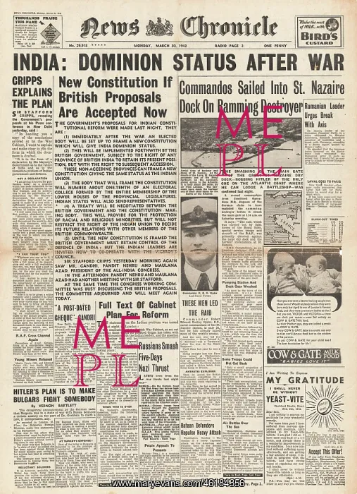 : News Chronicle British Commando Raid Docks at St.Nazaire : News Chronicle British Commando Raid Docks at St.Nazaire