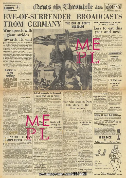 : News Chronicle front page Battle for Berlin : News Chronicle front page Battle for Berlin