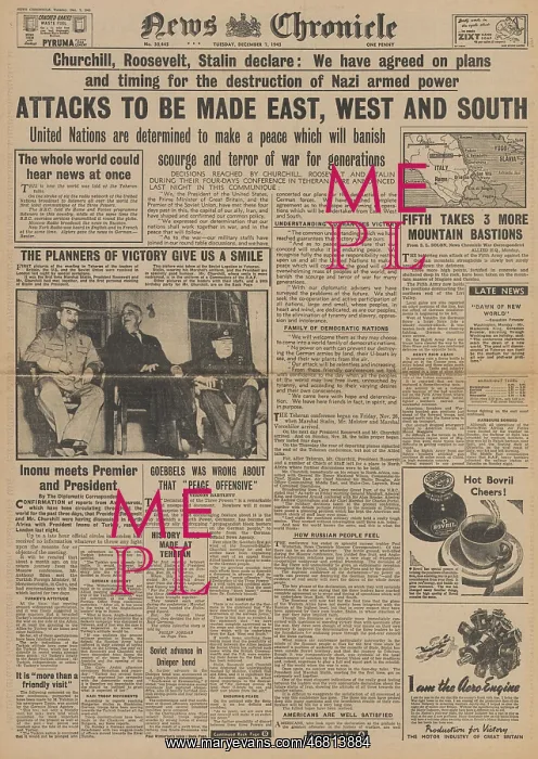 : News Chronicle front page Tehran Conference : News Chronicle front page Tehran Conference