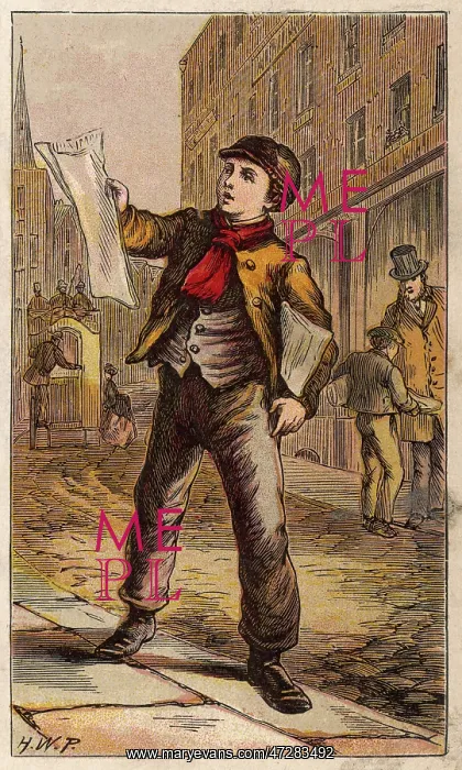 : Newsboy. London characters: the newsboy, like Sherlock Holmes : Newsboy. London characters: the newsboy, like Sherlock Holmes
