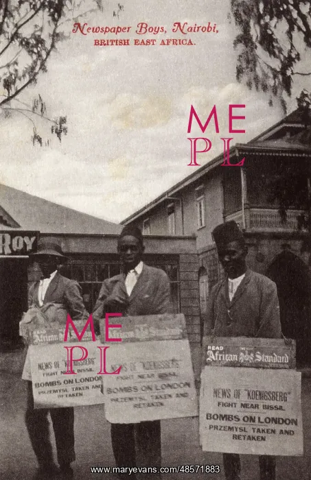 : Newspaper advertisers, Nairobi, Kenya, East Africa, WW1 : Newspaper advertisers, Nairobi, Kenya, East Africa, WW1