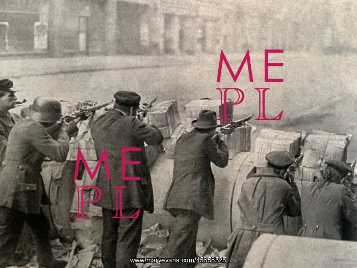 : Newspaper barricade during Spartacus Uprising, a : Newspaper barricade during Spartacus Uprising, a