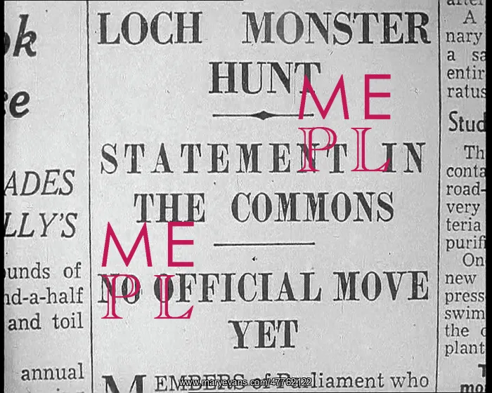 : Newspaper Headline Reading - Loch Monster Hunt : Newspaper Headline Reading - Loch Monster Hunt