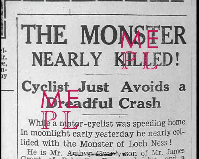 : Newspaper with Headline Reading - The Monster : Newspaper with Headline Reading - The Monster