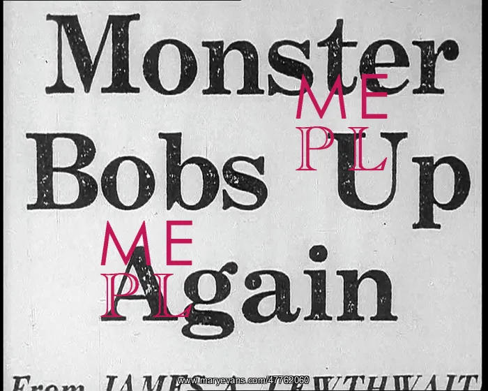 : Newspaper Headline Reading - Monster Bobs Up Again : Newspaper Headline Reading - Monster Bobs Up Again