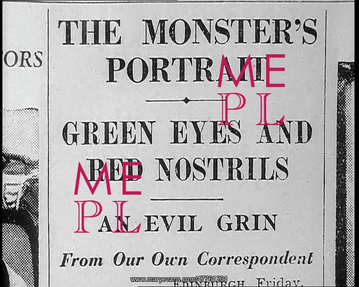 : Newspaper Headline Reading - The Monster's : Newspaper Headline Reading - The Monster's