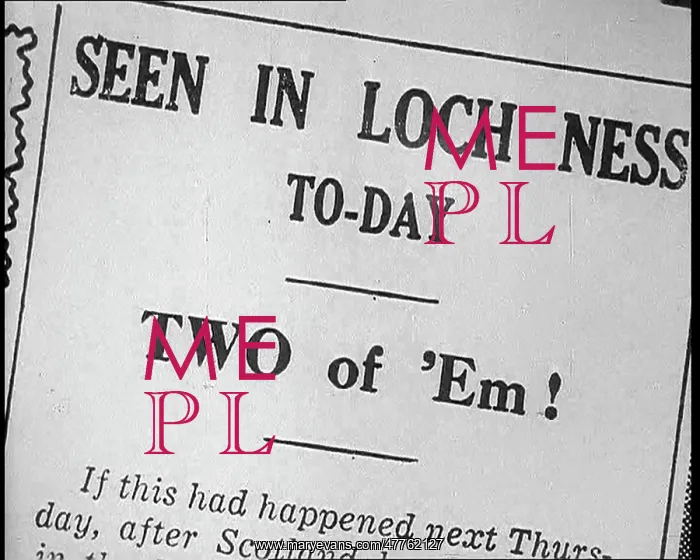 : Newspaper Headline Reading - Seen in Loch Ness : Newspaper Headline Reading - Seen in Loch Ness