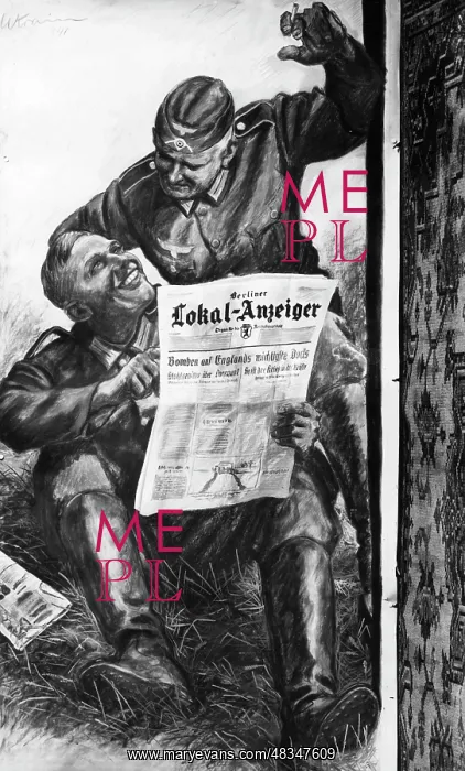 : Newspaper reading soldiers : Newspaper reading soldiers