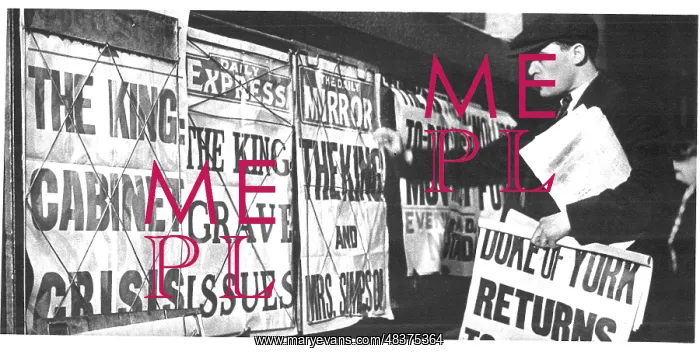 : Newspaper seller adjusting his headline posters : Newspaper seller adjusting his headline posters
