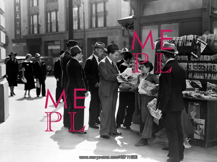 : Newspaper seller in the street : Newspaper seller in the street