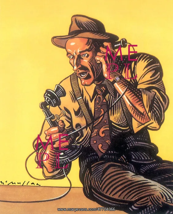 : Newspaperman on Phone : Newspaperman on Phone
