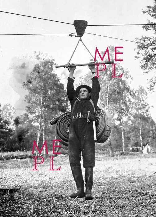 : NFS firefighter at a training camp, WW2 : NFS firefighter at a training camp, WW2