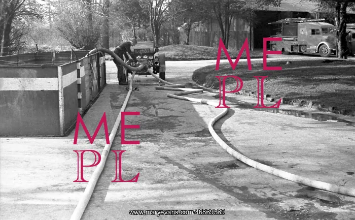 : NFS (London) fire station pumping exercise, WW2 : NFS (London) fire station pumping exercise, WW2
