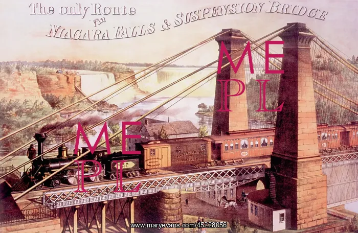 : The Niagara Falls Suspension Bridge, lithograph ? : The Niagara Falls Suspension Bridge, lithograph ?