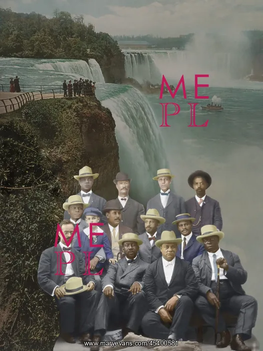 : Niagara Movement founders superimposed over an : Niagara Movement founders superimposed over an
