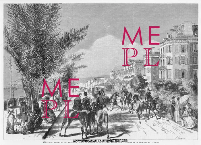 : NICE STREET SCENE 1881 : NICE STREET SCENE 1881