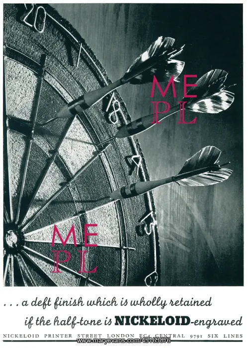 : Nickeloid Photograph, Darts : Nickeloid Photograph, Darts