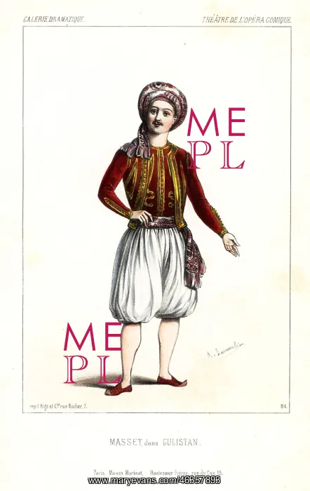 : Nicolas Jean-Jacques Masset in the opera Gulistan, 1844 : Nicolas Jean-Jacques Masset in the opera Gulistan, 1844