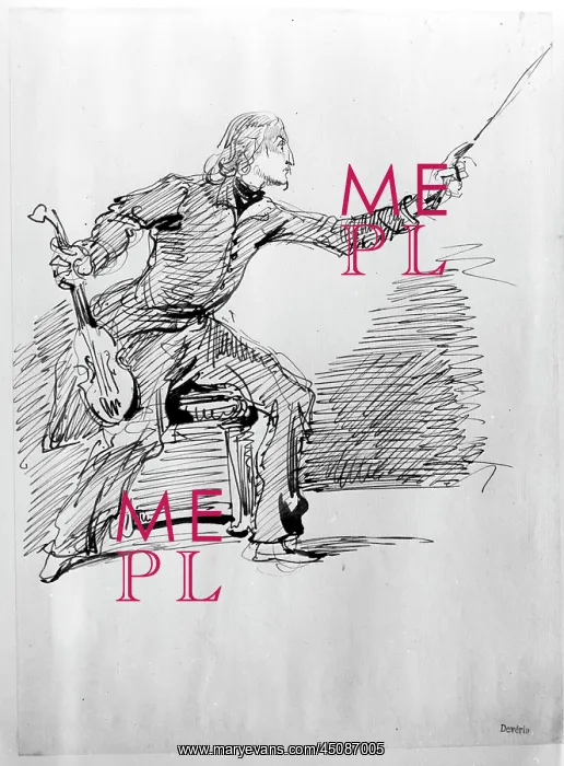 : Nicolo Paganini, sketch by Boulanger : Nicolo Paganini, sketch by Boulanger