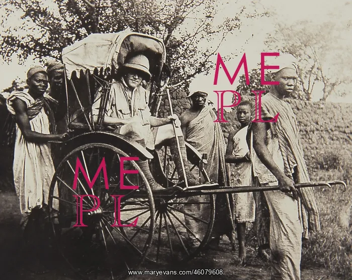 : Nigerian servants transporting a British official : Nigerian servants transporting a British official