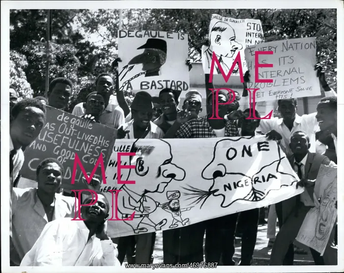 : Nigerian students protest against French influence : Nigerian students protest against French influence