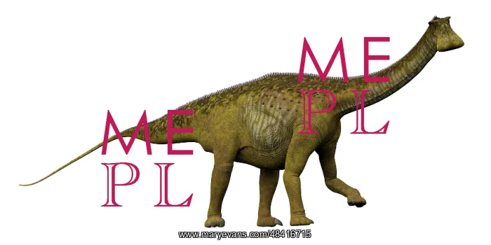 : Nigersaurus dinosaur, side view : Nigersaurus dinosaur, side view