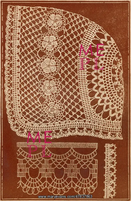 : Night Cap in Crochet 1869 : Night Cap in Crochet 1869