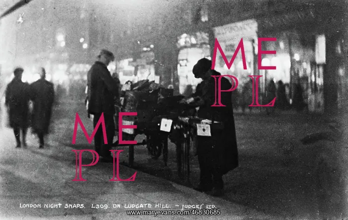 : Night Scene on Ludgate Hill : Night Scene on Ludgate Hill