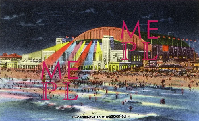 : Night view of the Convention Hall, Atlantic City, New Jersey : Night view of the Convention Hall, Atlantic City, New Jersey