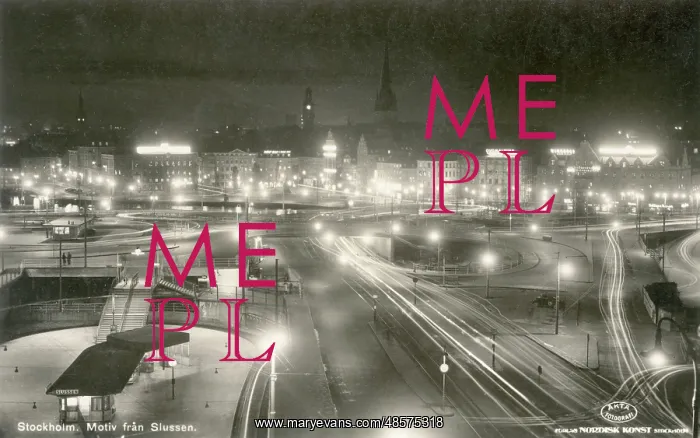  : Night view from Slussen metro station, Stockholm, Sweden