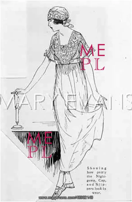 : NIGHTGOWN, CAP, SLIPPERS : NIGHTGOWN, CAP, SLIPPERS